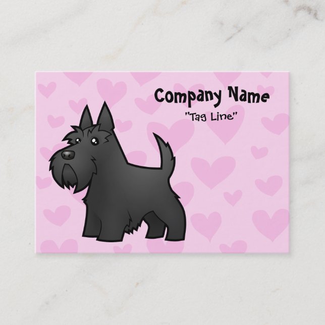 Carte De Visite Amour de Terrier d'écossais (Devant)