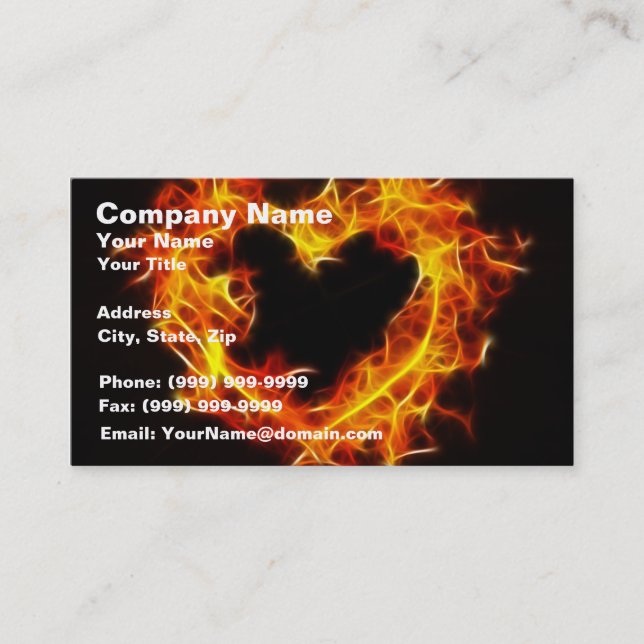 Carte De Visite Amour du feu (Devant)