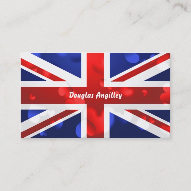Carte De Visite Amour d'Union Jack, (Devant)