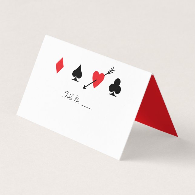 Carte De Visite Amour Frappe Las Vegas Remplir Nom Numéro de table (Devant)