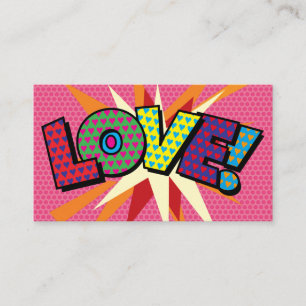 Carte De Visite AMOUR Typographique moderne Girl rose amusant
