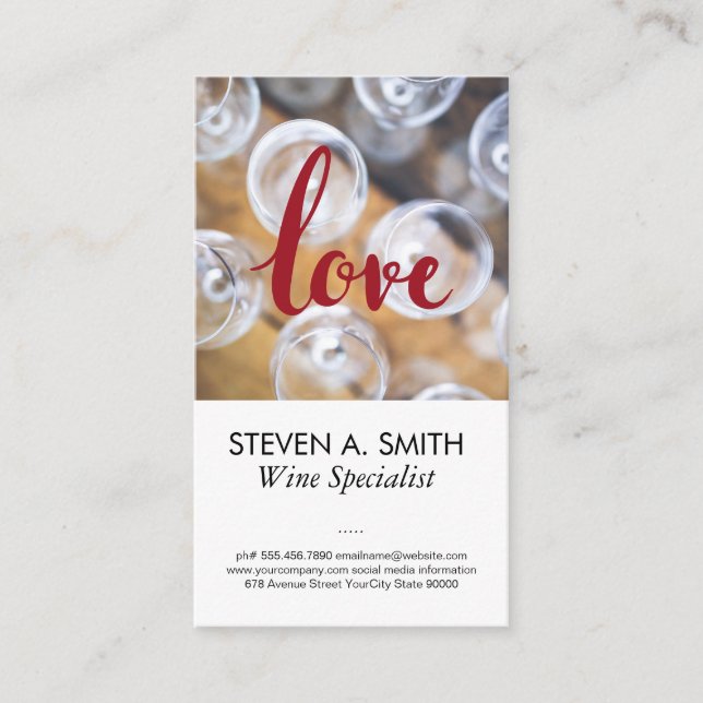 Carte De Visite Amour | Vins | Bois | Domaine (Devant)