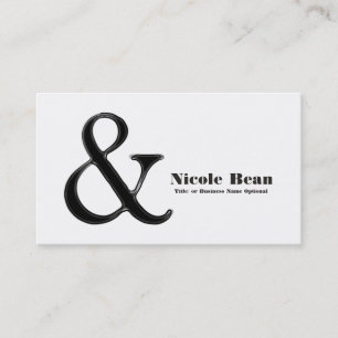 Carte De Visite Ampersand noir et blanc Chic Personnalité moderne