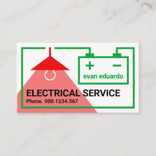 Carte De Visite Ampoule de circuit électrique vert