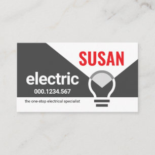 Carte De Visite Ampoule Électrique Éclairant Votre Nom