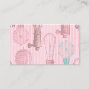 Carte De Visite Ampoules Roses Vintage Amoureux Rétro Électricien
