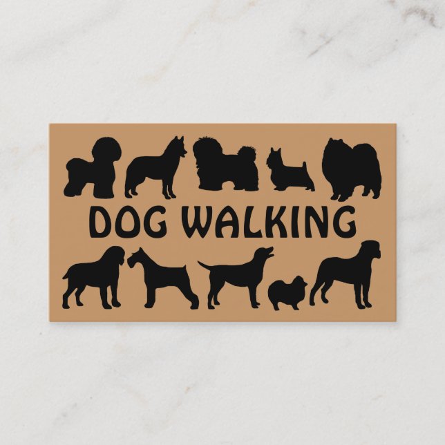 Carte de visite amusant de marche de chien (Devant)
