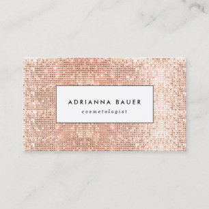 Carte De Visite Amusant élégant Faux Copper Sequin Motif Spa de be