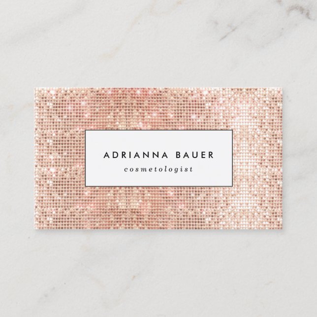 Carte De Visite Amusant élégant Faux Copper Sequin Motif Spa de be (Devant)