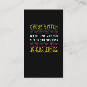Carte De Visite Amusant Humour de croix couchée Crafty Needlepoin