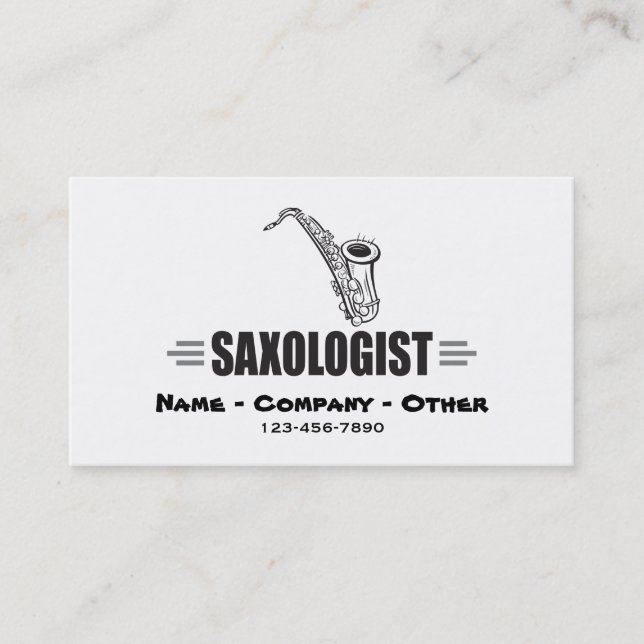 Carte De Visite Amusant lover saxophone (Devant)