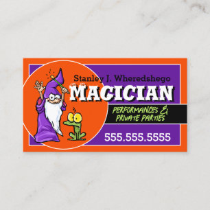 Carte De Visite Amusant Magicien Illusionniste Magie Interprète