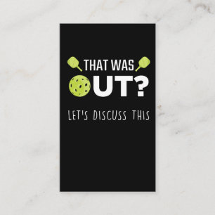 Carte De Visite Amusant Pickleball Discuter de plaisanterie Racque