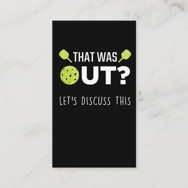 Carte De Visite Amusant Pickleball Discuter de plaisanterie Racque (Devant)