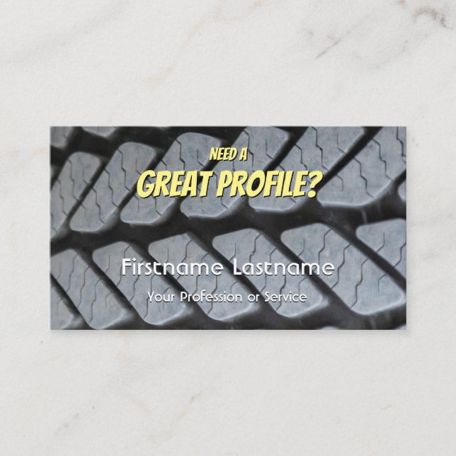 Carte De Visite Amusant pneu et expert du réglage de roue (Devant)
