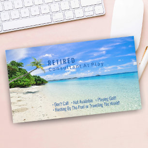 Carte De Visite Amusant Retraité, Plage & Palms, do-it-yourself Ga
