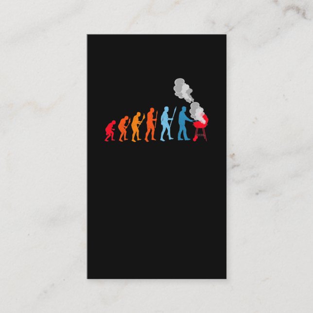 Carte De Visite Amusante évolution barbecue Grill Viande Grill Gri (Devant)