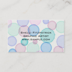 Carte De Visite Amusants Pastel Aquarelle Peinture Bubbles Motif