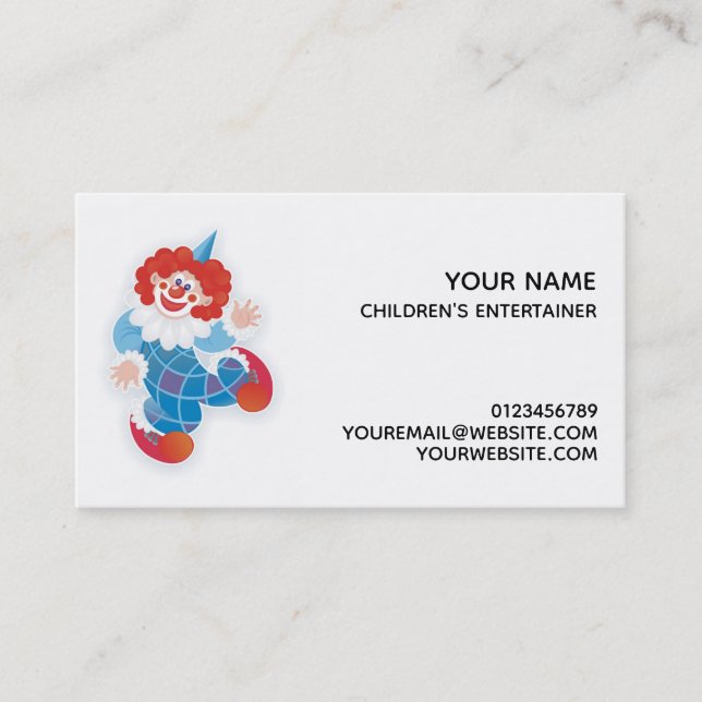 Carte De Visite amuseur de clowns bleus (Devant)