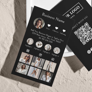 Carte De Visite Analyse Instagram Pour Connecter le code QR en noi