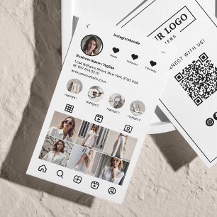 Carte De Visite Analyse Instagram Pour Connecter Le Code QR Noir B