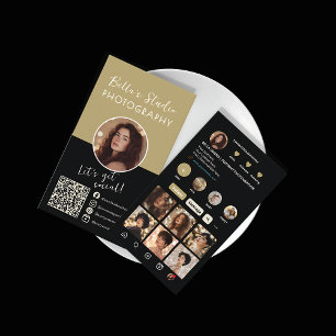 Carte De Visite Analyse Instagram Pour Connecter QR Code Beige