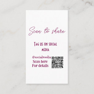 Carte De Visite Analyser pour nous partager tag sur les médias soc