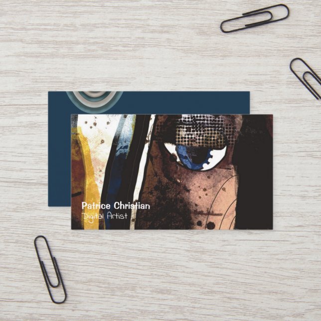 Carte De Visite Analyser pour se connecter avec nous/moi Artistiqu (Devant/Arrière en situation)