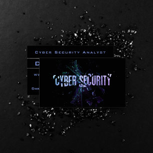 Carte De Visite Analyste de cybersécurité moderne violet bleu Ombr