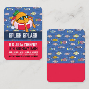 Carte De Visite Ananas amusant, fête de la piscine Billets de remi