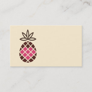 Carte De Visite Ananas au chocolat personnalisé au coeur rose