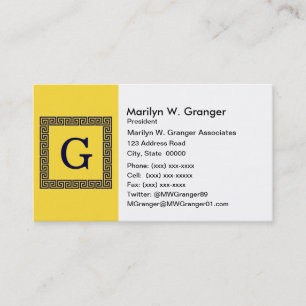 Carte De Visite Ananas, Clé bleue de la marine Grecque N° 1 Monogr