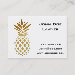 Carte De Visite Ananas d'or, fruit en or