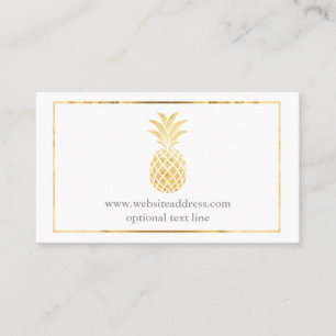 Carte De Visite Ananas en or avec garniture