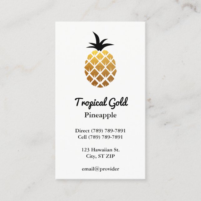 Carte De Visite Ananas photo Golden Foil (Devant)