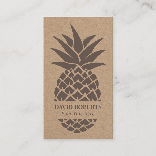 Carte De Visite Ananas Rustique Kraft (Devant)