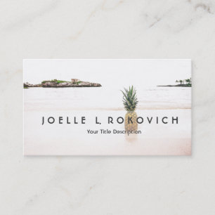 Carte De Visite Ananas tropical d'accent de plage d'île romantique