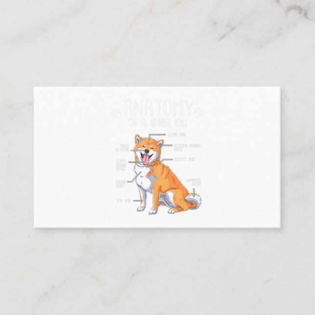 Carte De Visite anatomie drôle shiba inu cadeau amoureux des chien (Devant)