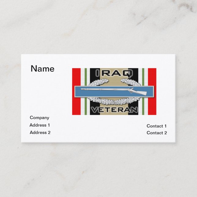 Carte De Visite Ancien combattant de la BCEI en Irak (Devant)