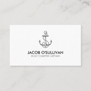 Carte De Visite Ancre Bateau Charte Pêche