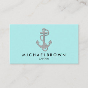 Carte De Visite Ancre marine marine turquoise