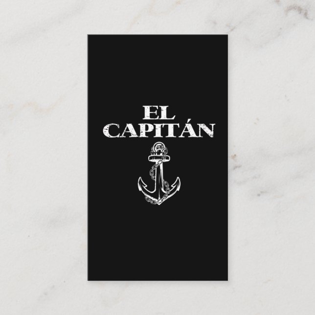 Carte De Visite  Ancre nautique du capitaine de bateau El Capitan (Devant)