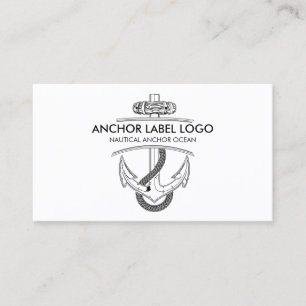 Carte De Visite Ancre nautique moderne simple