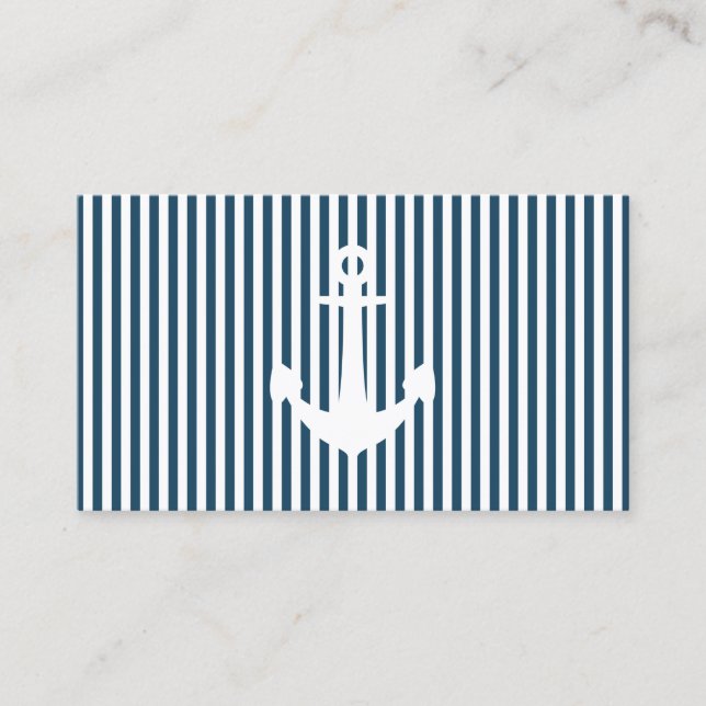 Carte De Visite ancre rayée de marine (Devant)