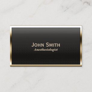 Carte De Visite Anesthésiste moderne encadré or