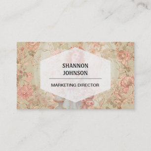 Carte De Visite Ange avec des fleurs