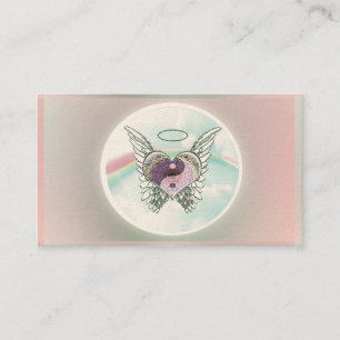 Carte De Visite Ange de coeur de Yin Yang dans des couleurs en