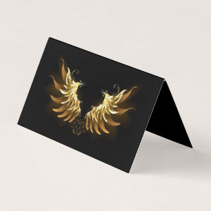 Carte De Visite Ange d'or sur arrière - plan noir