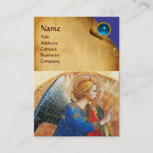 CARTE DE VISITE ANGE EN ROUGE OR ET BLEU