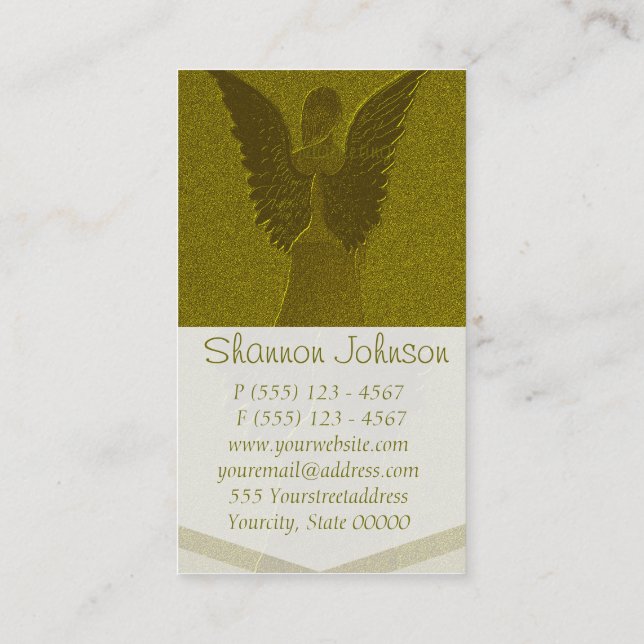 Carte De Visite Ange gardien d'or (Dos)